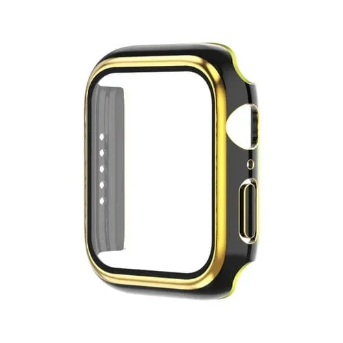 Película Templada Electroplating PC+PC para Apple Watch Serie 3/2/1 42mm (Negro+Oro)