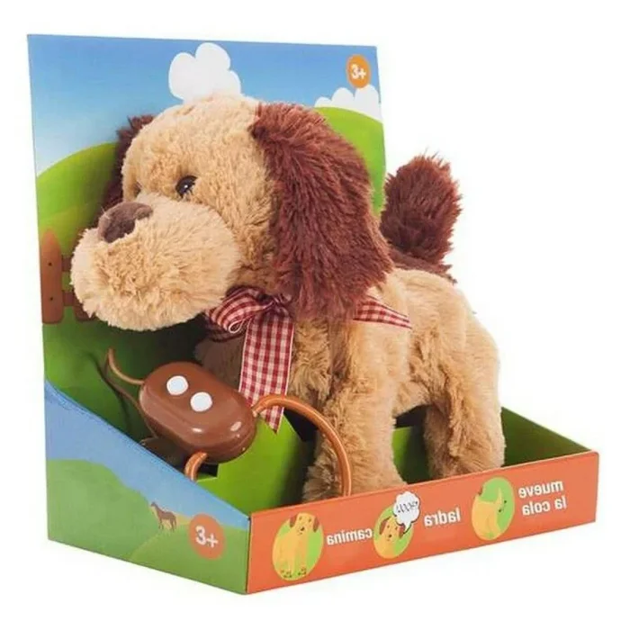 Perro de peluche marrón 22 cm