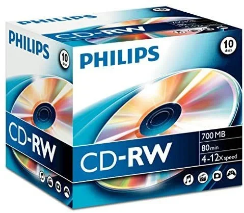 Philips Cd-Rw 80Min / 700 Mb/Caja De Joya 4-12X (10 Disc)