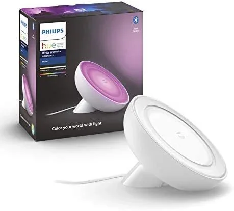 Philips Hue – Lámpara inteligente Hue Bloom, Lámpara de Mesa LED Inteligente, Luz Blanca y de Colores, Compatible con Alexa y Google Home, Color Blanco
