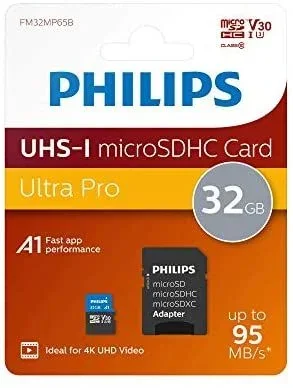 Philips Micro SDHC Card 32GB Class 10, Adaptador UHS-I U3, 4K