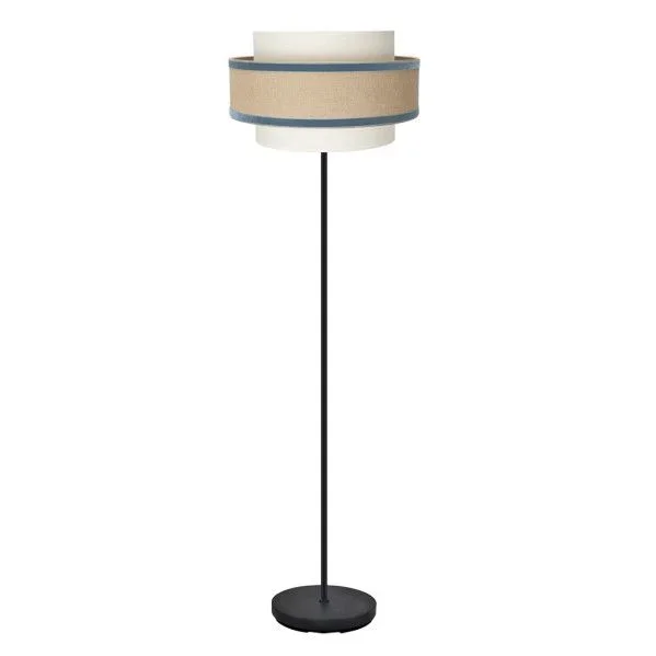 Pie salon cornalina 1xe27 beis/azul 166x40x40cm