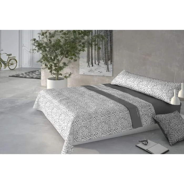 Pierre Cardin® Juego de Sabana 3 Piezas, sabanas 150 x 200 cm, 100 % Poliéster, Gramaje 210g/m², Tamaño de Sabana encimera 230 x 270 cm, Fundas de Almohada 45 x 170 cm, CORALINA MARMOL Gris