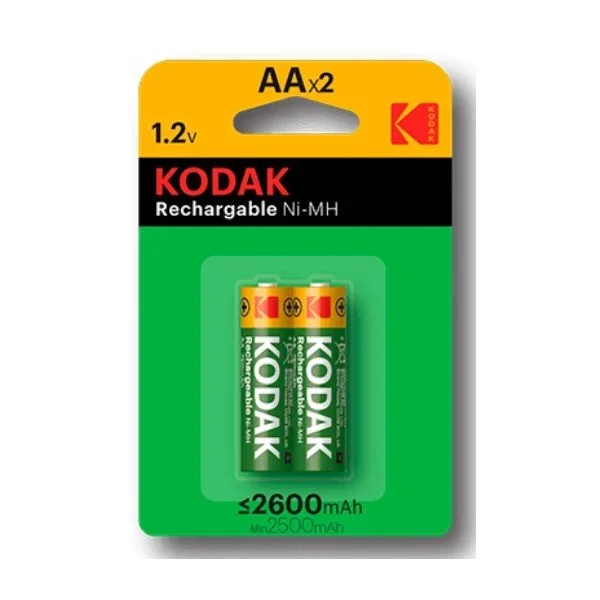 Pila recargable kodak 30955080 nimh aa lr6 2600mah blister 2 unidades 1.2v (ecotasas incluidas)