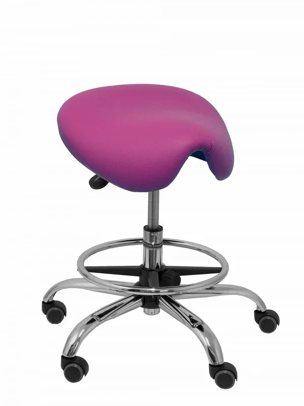 Piqueras y Crespo Ergo – Taburete clínico Giratorio y ergonómico, Color Morado
