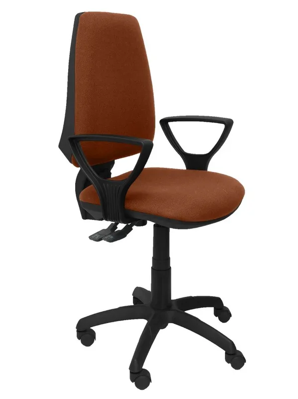Piqueras y Crespo Silla Elche S Bali MARRN Brazos FIJOS Oficina, Tela, Marrón, 109x46x46 cm