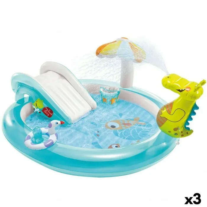 Piscina hinchable para niños intex parque de juegos cocodrilo 201 x 84 x 17 cm (3 unidades)
