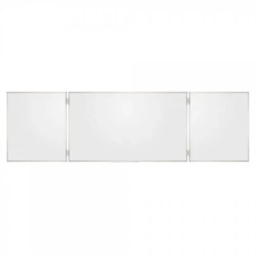 Pizarra triptica vitrificada blanca 240×90 (120×90 cerrada) rocada 6728