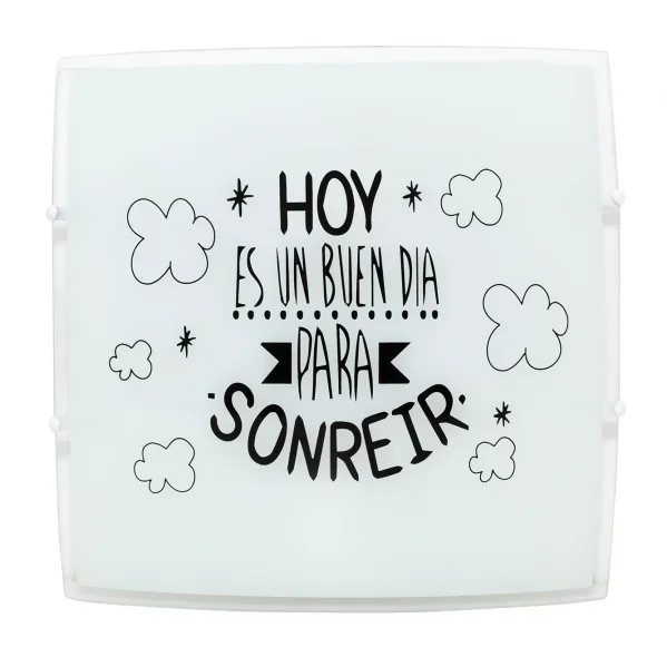 Plafón sonrisa 2xe27 blanco 30×30
