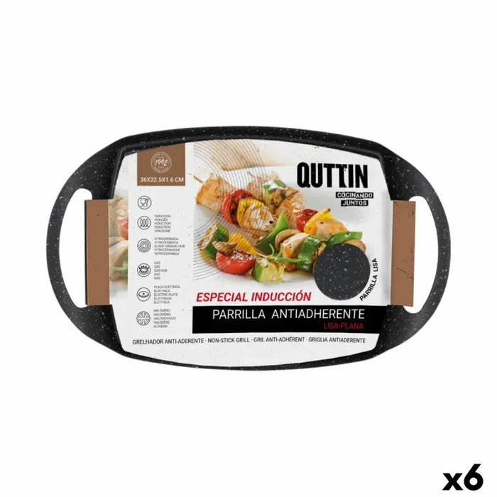 Plancha asadora lisa quttin 36 x 22,5 x 1,6 cm (6 unidades)