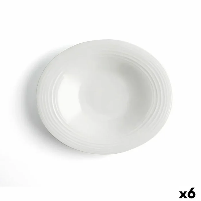 Plato Hondo Ariane A’bordo Cerámica Blanco (Ø 29 cm) (6 Unidades)