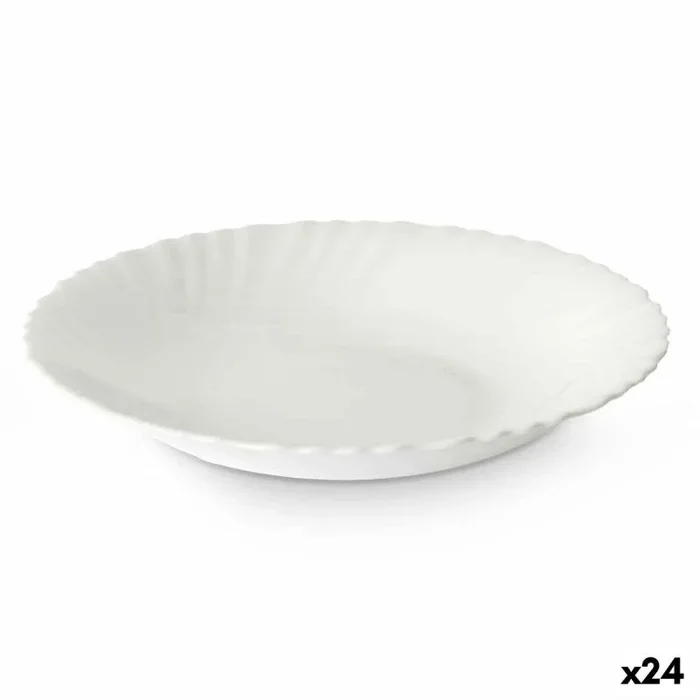 Plato hondo blanco vidrio 21,5 x 3 x 21,5 cm (24 unidades)
