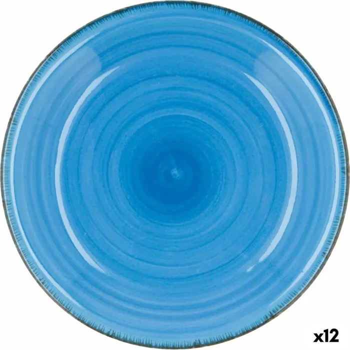 Plato hondo quid vita azul cerámica (ø 21,5 cm) (12 unidades)