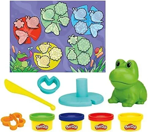Play-Doh Juguete Infantil, Primeras Creaciones con Molde de Rana y 4 Botes de Plastilina de Colores Surtidos, Manualidades para Niños y Niñas de 3 Años o Más