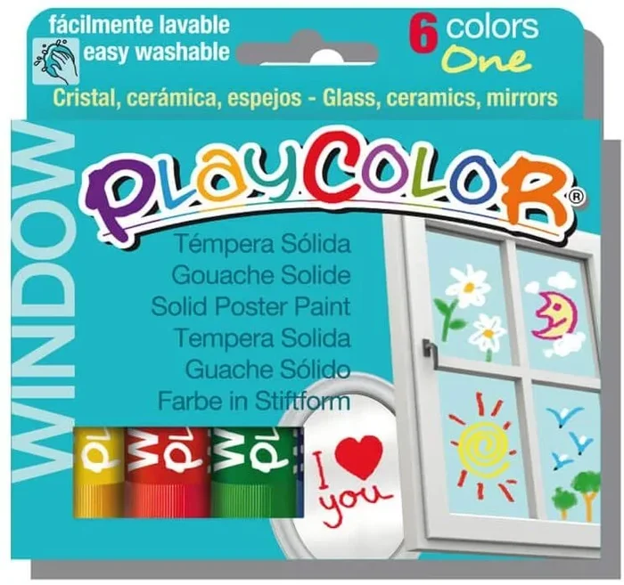 Playcolor Window One – Pintura Para Cristales – 6 colores surtidos – 02001