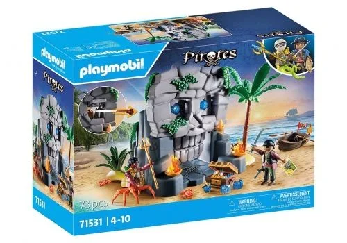 PLAYMOBIL Pirates 71531 Isla Calavera, emocionante Aventura en la Isla del Cráneo de Cristal, Incluyendo Figura de Pirata y Peligroso Hombre Cangrejo, Juguetes para niños a Partir de 4 años