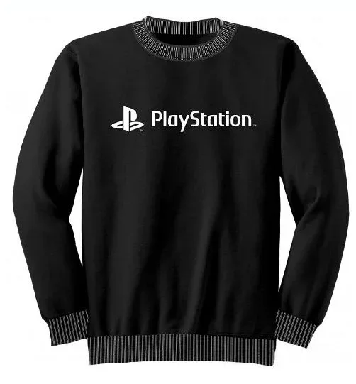Playstation – logo long (unisex black sweatshirt) small
