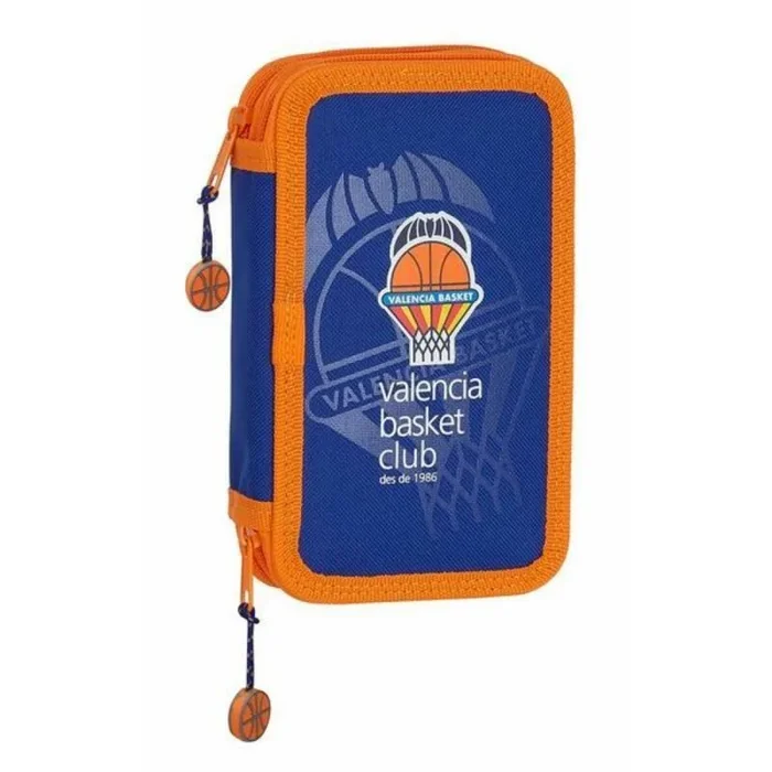 Plumier doble valencia basket m854 azul naranja 12.5 x 19.5 x 4 cm (28 piezas)