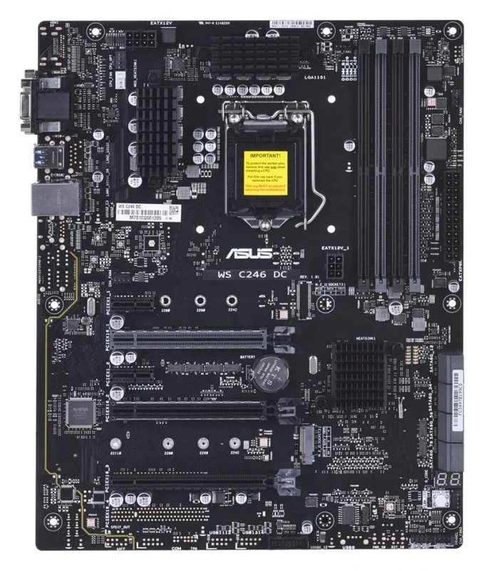 Płyta serwerowa asus ws c246dc socket 1151 xeon e-2100, c246, 4dimm, 4pcie, 8sata, 1m22(22210), 1 x intel® i219-lm gbe, atx