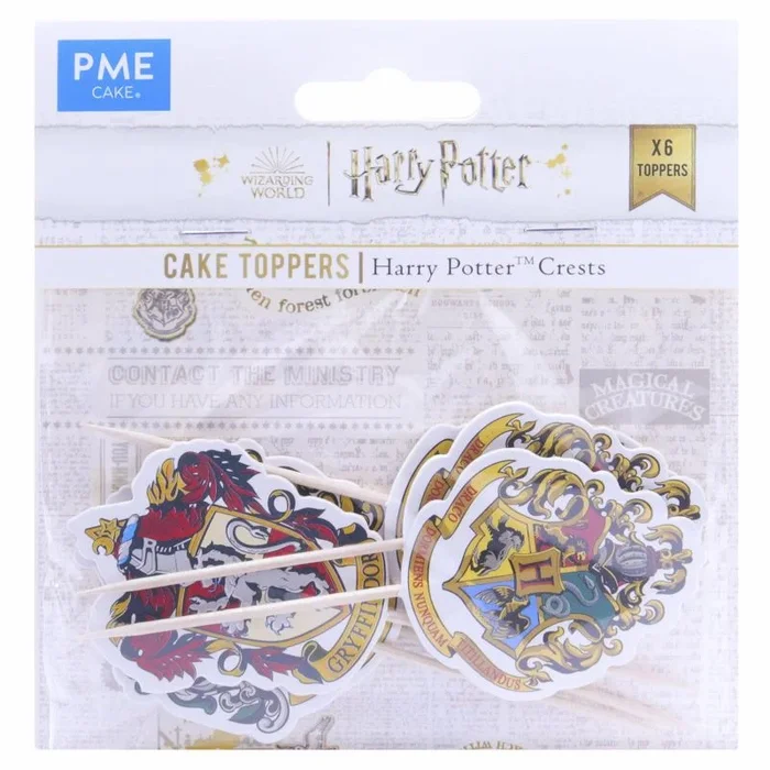 PME Harry Potter Toppers para Pasteles, Set de 6, Escudos de Hogwarts