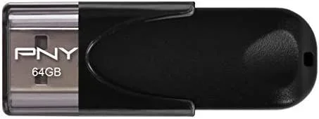 PNY FD64GATT4-EF – Memoria USB 2.0 de 64 GB, color negro