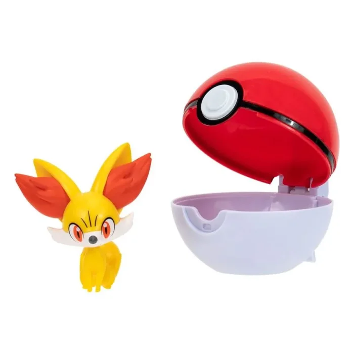 Pokemon Pokémon PKW3132 Clip’n’Go Poké Balls – Fynx & Poké Balls, oficial Poké Ball con figura de 5 cm