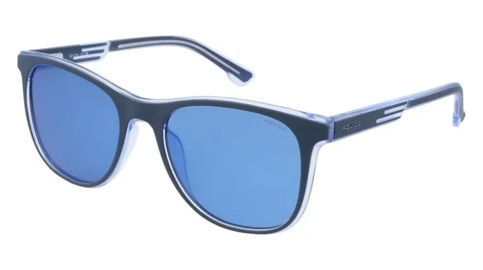 Police SPL960 Gafas, Matt Blue + Shiny Blue, 54 para Hombre