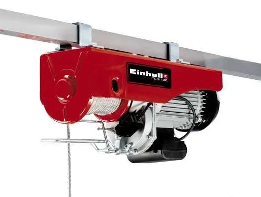 Polipasto Eléctrico Einhell TC-EH 1000: 1600W, 500kg (18m) / 999kg (9m), Polea, Seguridad