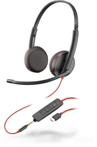 POLY Blackwire 3225 Auriculares Alámbrico Diadema Oficina/Centro de llamadas USB Tipo C Negro