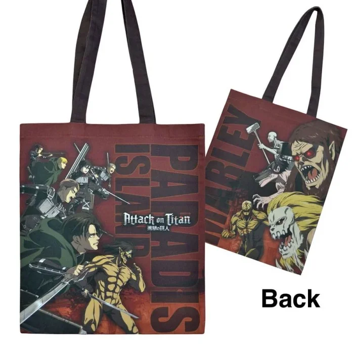 Popbuddies – Attack on Titan: The Final Season – Paradis Island vs. Marley – Bolsa de transporte – 35 x 40 cm – 100% algodón – original y con licencia