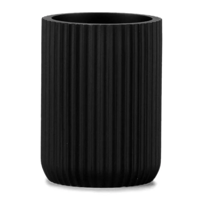 PORTACEPILLOS RESINA NEGRO MATE Ø7×9,5cm ANDREA HOUSE