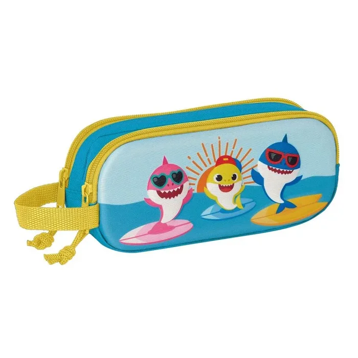 Portatodo doble baby shark 3d azul 21 x 8 x 6 cm