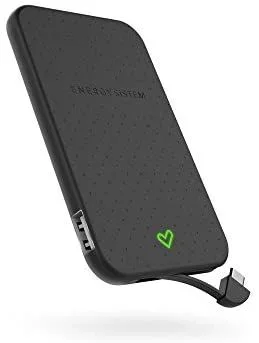 Powerbank energy sistem 2500mah black diseño ultra delgado , cable integrado