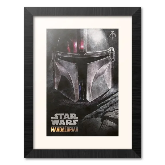 Print enmarcado 30×40 cm star wars the mandalorian helmet