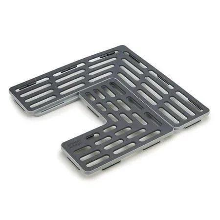 Protector de fregadero ajustable Joseph Joseph SinkSaver, protección para vajilla delicada, superficie de goma antideslizante, gris, fácil de limpiar, lavable a mano