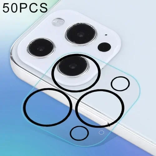 Protector de Lente Cámara Trasera iPhone 13 Pro Película Vidrio Templado HD Antirreflejo (50PCs)