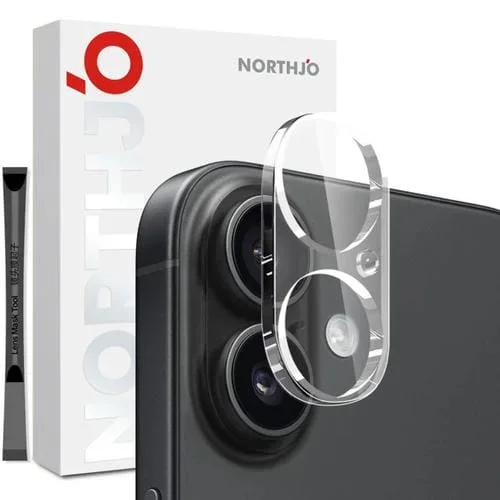 Protector de lente de cámara NORTHJO 3D HD de vidrio templado transparente para iPhone 17