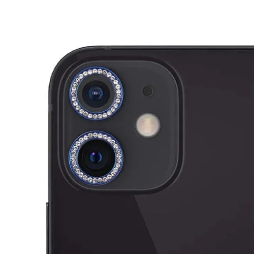 Protector de Lente de Cámara para iPhone 12 / 12 Mini / 11 9H Point Drill (Azul)