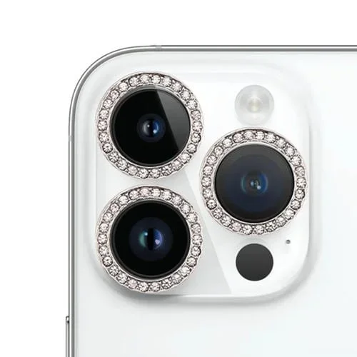 Protector de Lente para Cámara iPhone 14 Pro 9H Point Drill (Plata)