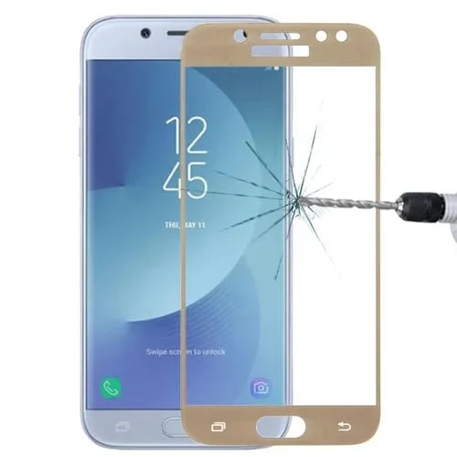 Protector de Pantalla Galaxy J5 (2017) Versión de la UE Vidrio Templado 0.26mm 9H Curvado (Dorado)