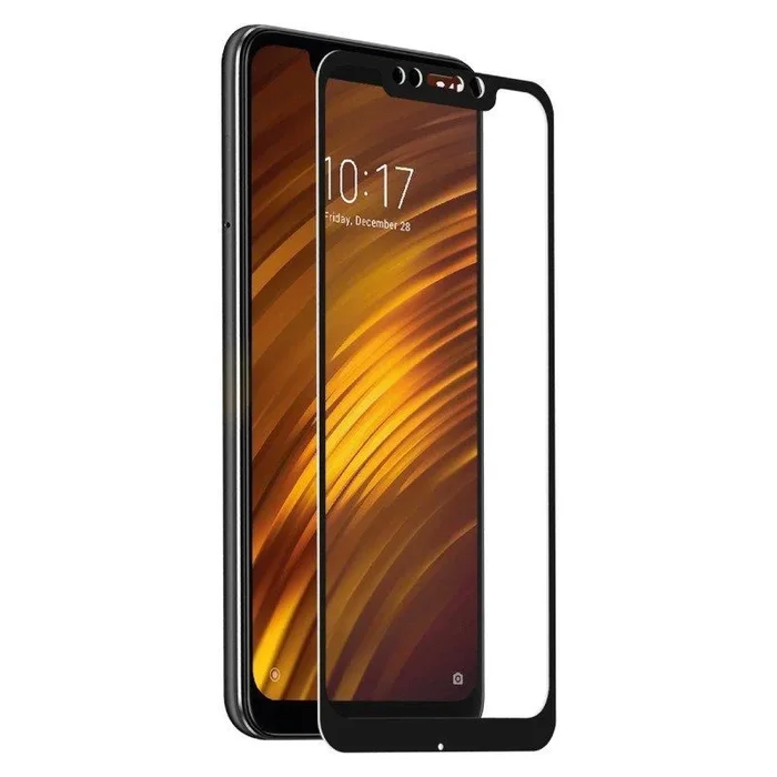 Protector de pantalla muvit mutpg0429 – vidrio templado 0.3mm – para pocophone f1 – marco negro