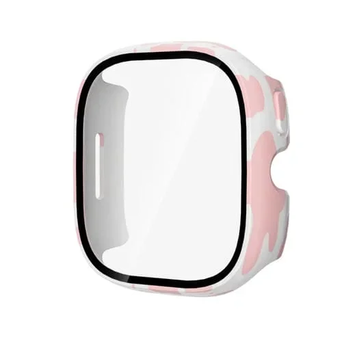 Protector + Funda para Verizon Gizmo Watch 3 con Película Templada (Vaca Rosa)