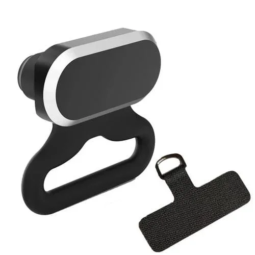 Puerto de carga de teléfono Tipo C 2 en 1 tapón antipolvo de silicona y parches de cordón (Negro)