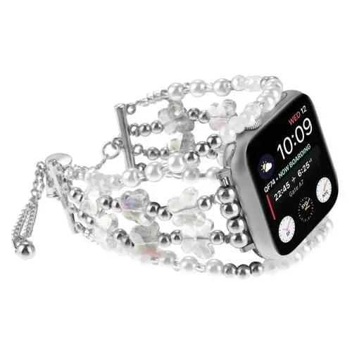 Pulsera Cadena Mariposa para Apple Watch SE 40mm Correa Metal (Plata Transparente)