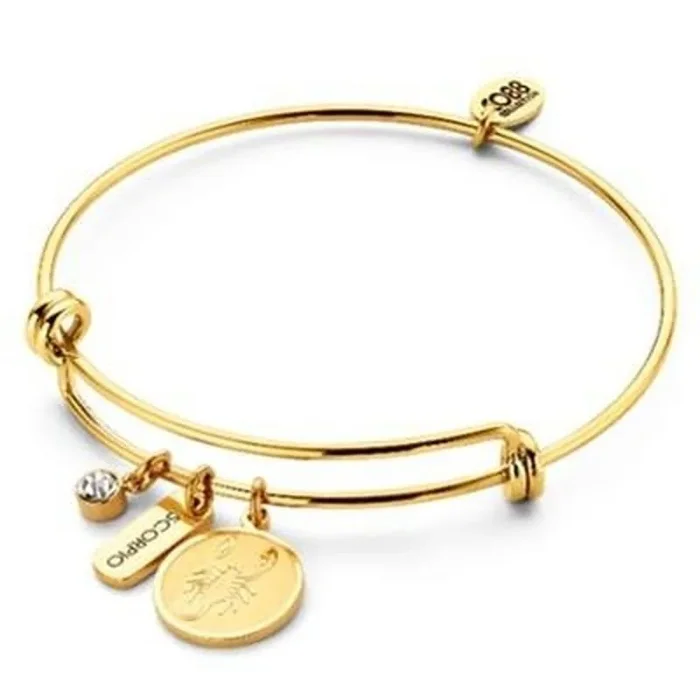 Pulsera de acero CO88 con zodiaco Scorpio IPG, Piedra