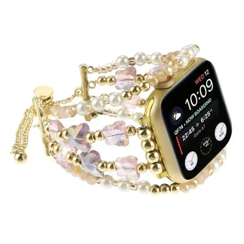Pulsera de Cadena de Mariposa para Apple Watch Series 4 44mm Correa de Metal (Oro Rosa)