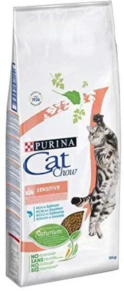 Purina Cat Chow Adult Sensitive Salmon – Dry Food for Cats- 15kg