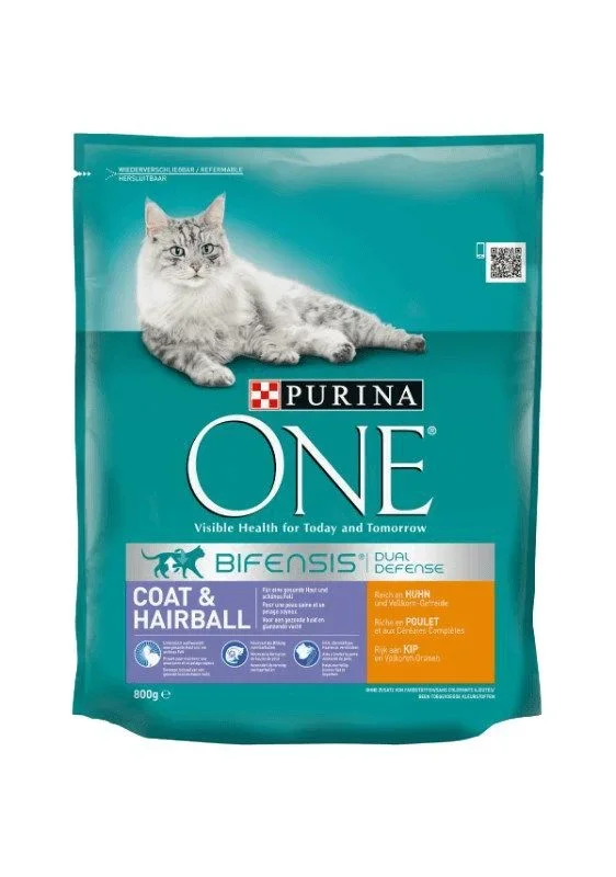Purina one coat & hairball rich in chicken alimento seco para gatos 800 g adult pollo