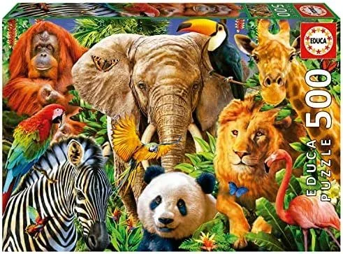 Puzzle educa 500 piezas animales salvajes collage