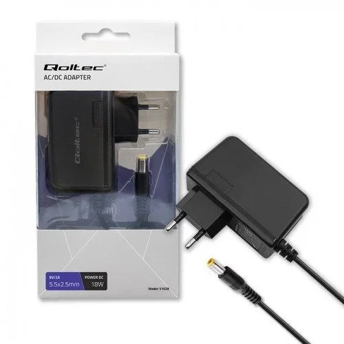 Qoltec 51028 adaptador e inversor de corriente interior 18 w negro